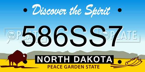 586SS7 North Dakota License Plate