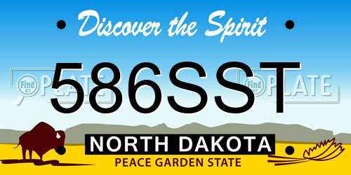 586SST North Dakota License Plate