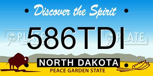 586TDI North Dakota License Plate