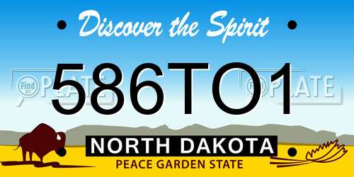 586TO1 North Dakota License Plate