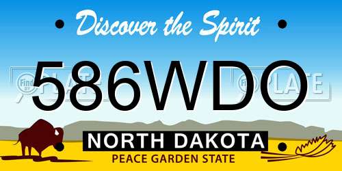 586WDO North Dakota License Plate