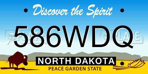 586WDQ North Dakota License Plate