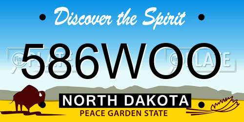 586WOO North Dakota License Plate