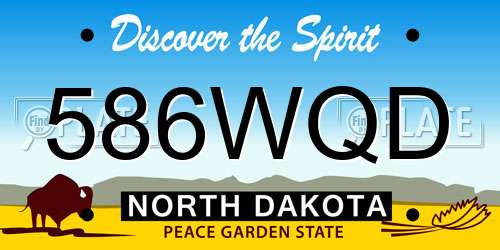 586WQD North Dakota License Plate