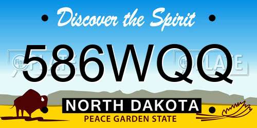586WQQ North Dakota License Plate