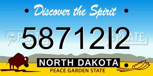 58712I2 North Dakota License Plate