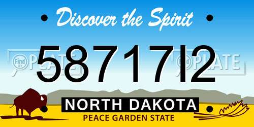 58717I2 North Dakota License Plate