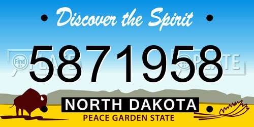 5871958 North Dakota License Plate