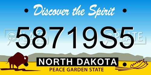 58719S5 North Dakota License Plate