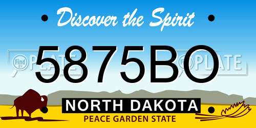 5875BO North Dakota License Plate