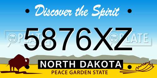 5876XZ North Dakota License Plate