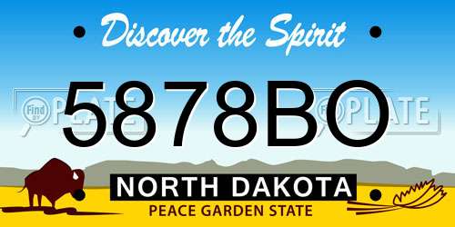 5878BO North Dakota License Plate