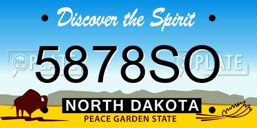 5878SO North Dakota License Plate