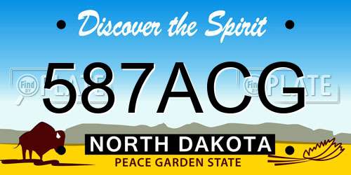 587ACG North Dakota License Plate