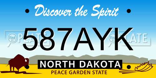 587AYK North Dakota License Plate