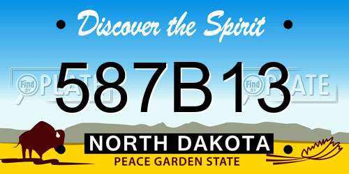 587B13 North Dakota License Plate