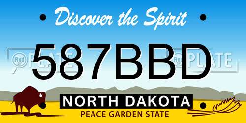 587BBD North Dakota License Plate