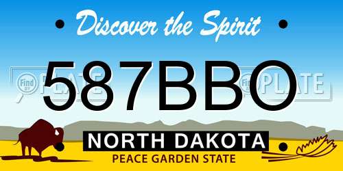 587BBO North Dakota License Plate