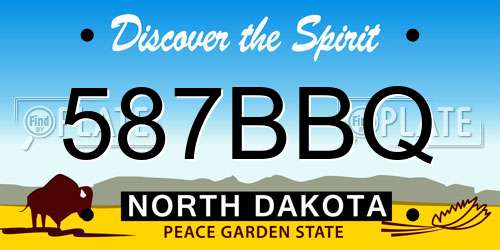 587BBQ North Dakota License Plate