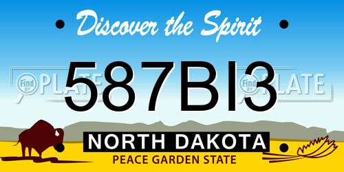 587BI3 North Dakota License Plate