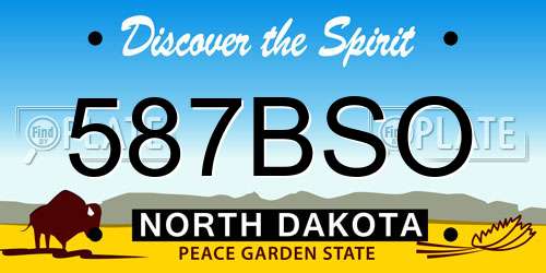 587BSO North Dakota License Plate