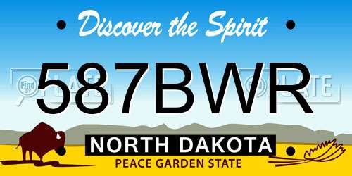 587BWR North Dakota License Plate