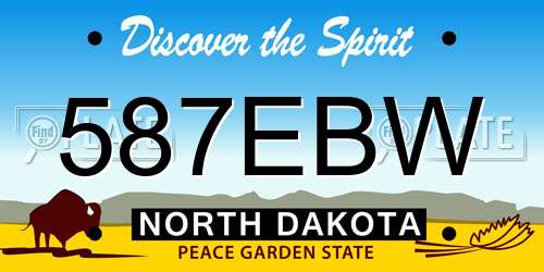 587EBW North Dakota License Plate