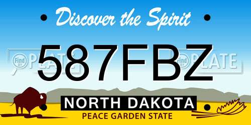 587FBZ North Dakota License Plate