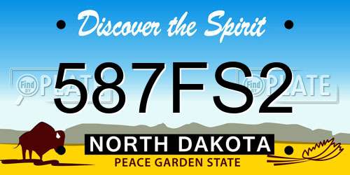 587FS2 North Dakota License Plate