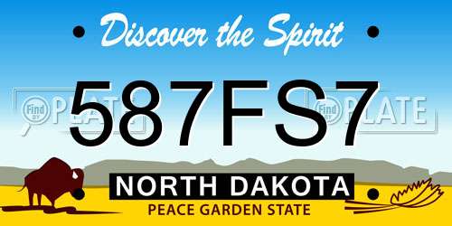 587FS7 North Dakota License Plate