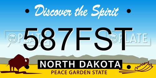 587FST North Dakota License Plate