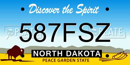 587FSZ North Dakota License Plate