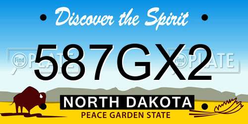 587GX2 North Dakota License Plate