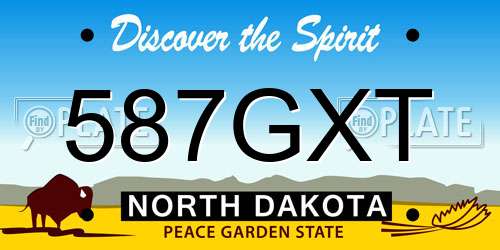 587GXT North Dakota License Plate