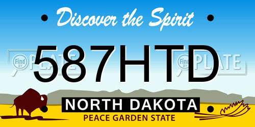 587HTD North Dakota License Plate