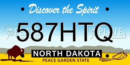587HTQ North Dakota License Plate