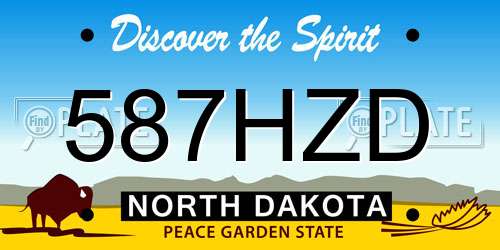587HZD North Dakota License Plate