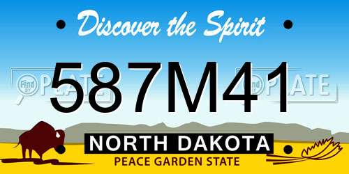 587M41 North Dakota License Plate