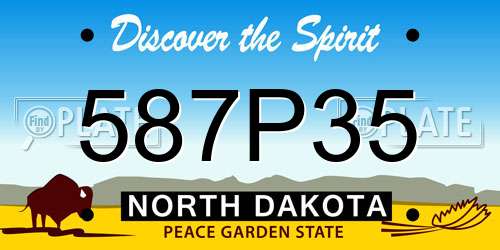 587P35 North Dakota License Plate