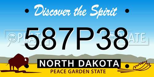 587P38 North Dakota License Plate
