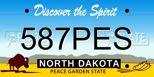 587PES North Dakota License Plate