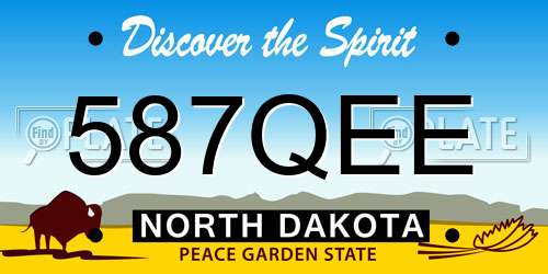 587QEE North Dakota License Plate