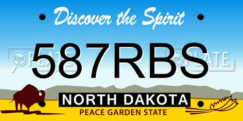 587RBS North Dakota License Plate