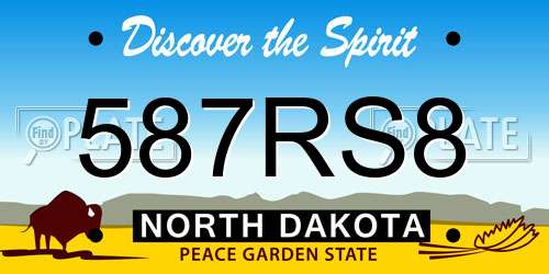 587RS8 North Dakota License Plate