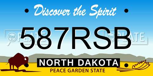 587RSB North Dakota License Plate