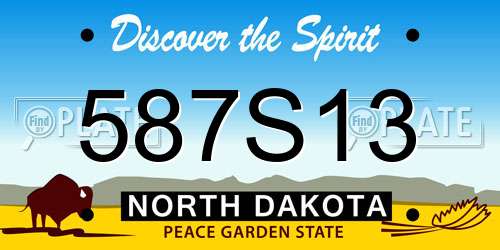 587S13 North Dakota License Plate