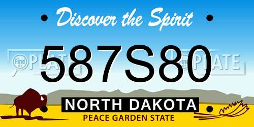 587S80 North Dakota License Plate