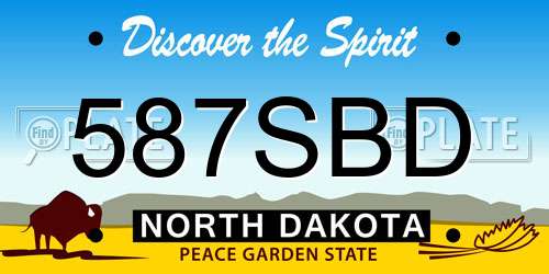 587SBD North Dakota License Plate