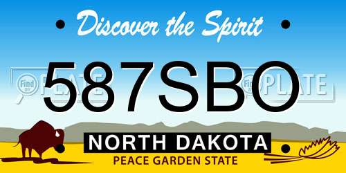 587SBO North Dakota License Plate
