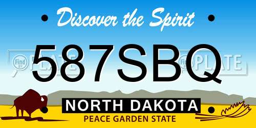 587SBQ North Dakota License Plate